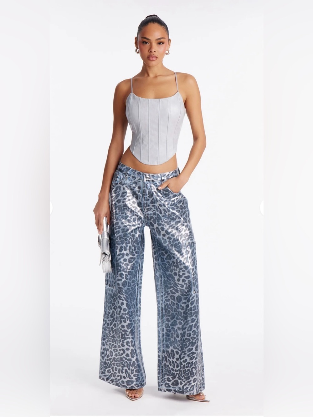 Fashion Nova Cosmic Spots Wide Leg Denim Jeans-SZ 1-NWT - Picture 3 of 16